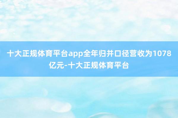 十大正规体育平台app全年归并口径营收为1078亿元-十大正规体育平台