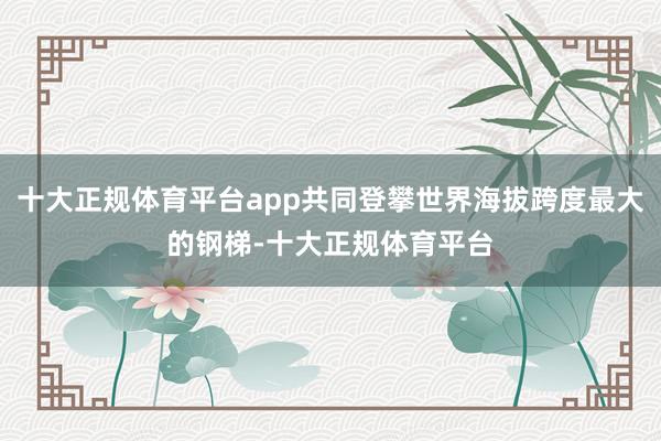 十大正规体育平台app共同登攀世界海拔跨度最大的钢梯-十大正规体育平台