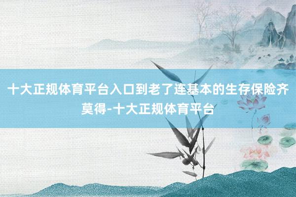 十大正规体育平台入口到老了连基本的生存保险齐莫得-十大正规体