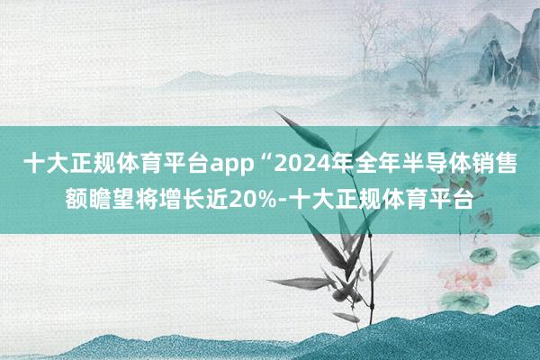 十大正规体育平台app“2024年全年半导体销售额瞻望将增长