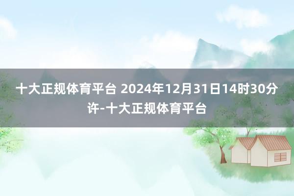 十大正规体育平台 2024年12月31日14时30分许-十大