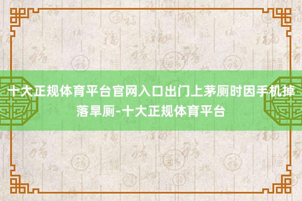 十大正规体育平台官网入口出门上茅厕时因手机掉落旱厕-十大正规
