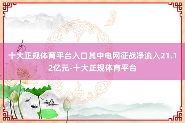十大正规体育平台入口其中电网征战净流入21.12亿元-十大正