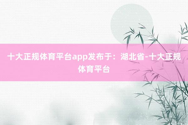 十大正规体育平台app发布于：湖北省-十大正规体育平台