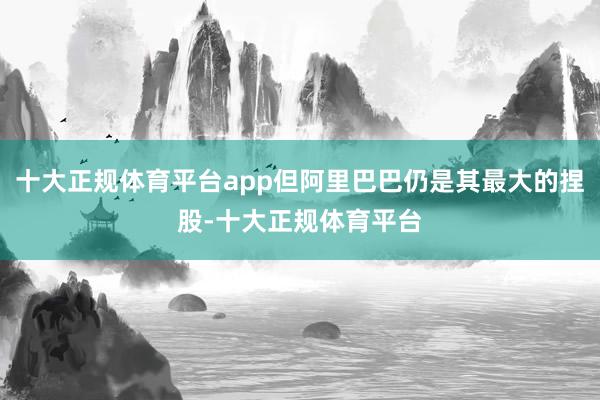 十大正规体育平台app但阿里巴巴仍是其最大的捏股-十大正规体育平台