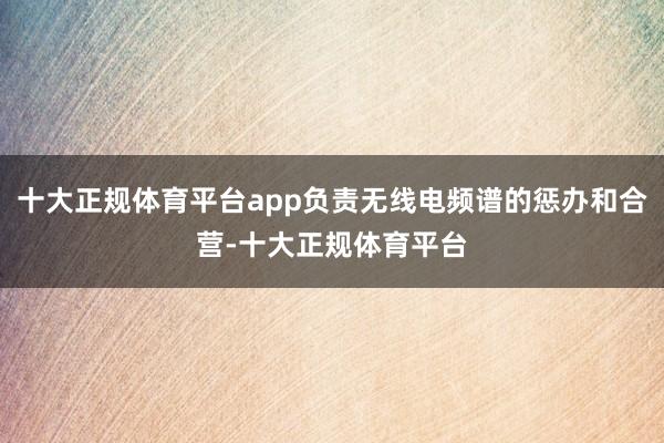 十大正规体育平台app负责无线电频谱的惩办和合营-十大正规体