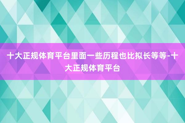 十大正规体育平台里面一些历程也比拟长等等-十大正规体育平台