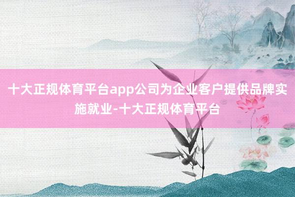 十大正规体育平台app公司为企业客户提供品牌实施就业-十大正
