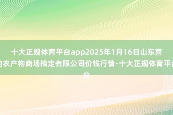 十大正规体育平台app2025年1月16日山东喜地农产物商场