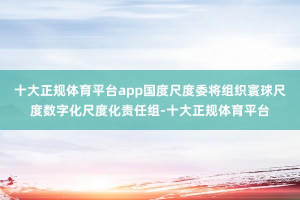 十大正规体育平台app国度尺度委将组织寰球尺度数字化尺度化责
