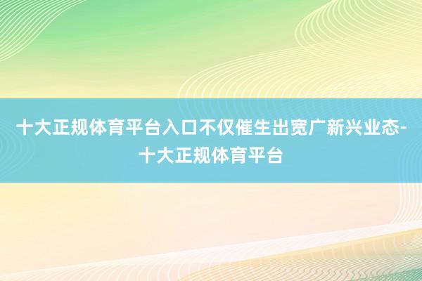 十大正规体育平台入口不仅催生出宽广新兴业态-十大正规体育平台