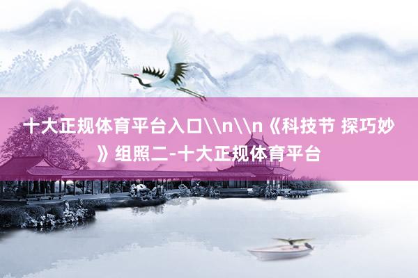 十大正规体育平台入口\n\n《科技节 探巧妙》组照二-十大正规体育平台