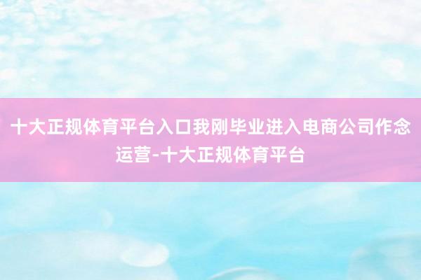 十大正规体育平台入口我刚毕业进入电商公司作念运营-十大正规体