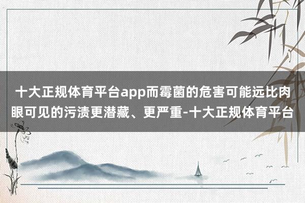 十大正规体育平台app而霉菌的危害可能远比肉眼可见的污渍更潜